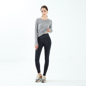 CRZ YOGA Womens Seamless Workout Long Sleeve Shirts Quick Dry Gym Athletic Tops Breathable Running Yoga T-Shirts