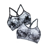 Women's Workout Sports Bras Seamless Tie-dye Strappy Gym Yoga Crop Bra