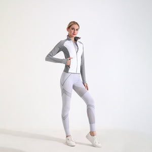 3 Piece Workout Sets for Women–Seamless Workout Sets with Jacket, Sports Bra & High-Waisted Leggings Women’s Gym Set