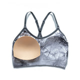 Women's Workout Sports Bras Seamless Tie-dye Strappy Gym Yoga Crop Bra